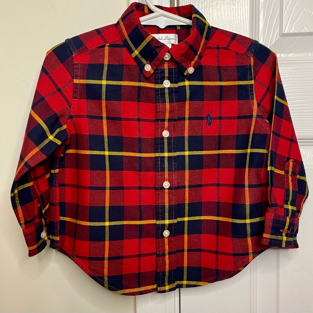 Polo by Ralph Lauren (18M)  Red and Blue Flannel Button Down Shirt